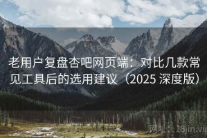 老用户复盘杏吧网页端：对比几款常见工具后的选用建议（2025 深度版）