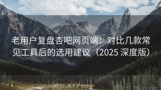 老用户复盘杏吧网页端：对比几款常见工具后的选用建议（2025 深度版）
