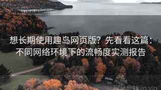 想长期使用趣岛网页版？先看看这篇：不同网络环境下的流畅度实测报告