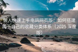 懒人快速上手电鸽网页版：如何搭建属于自己的收藏分类体系（2025 深度版）