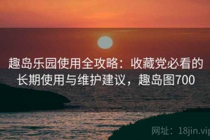 趣岛乐园使用全攻略：收藏党必看的长期使用与维护建议，趣岛图700