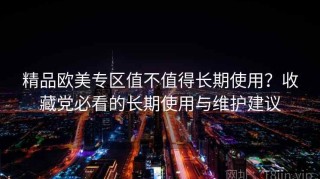 精品欧美专区值不值得长期使用？收藏党必看的长期使用与维护建议