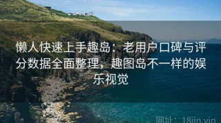 懒人快速上手趣岛：老用户口碑与评分数据全面整理，趣图岛不一样的娱乐视觉