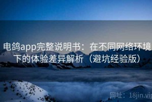 电鸽app完整说明书：在不同网络环境下的体验差异解析（避坑经验版）
