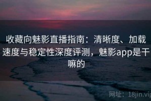 收藏向魅影直播指南：清晰度、加载速度与稳定性深度评测，魅影app是干嘛的