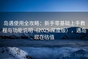 岛遇使用全攻略：新手零基础上手教程与功能说明（2025 深度版），遇岛现在估值