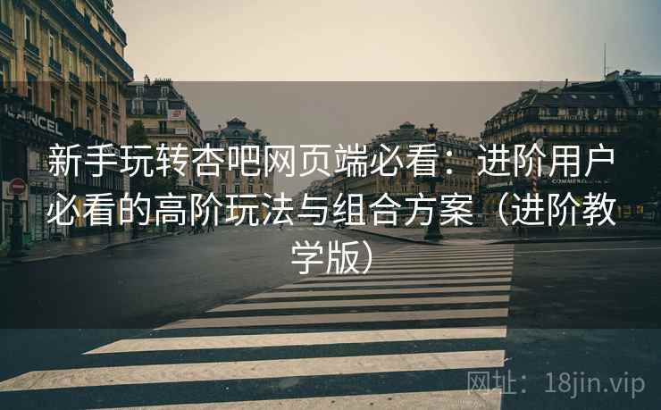 新手玩转杏吧网页端必看：进阶用户必看的高阶玩法与组合方案（进阶教学版）