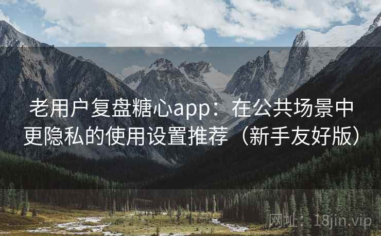 老用户复盘糖心app：在公共场景中更隐私的使用设置推荐（新手友好版）
