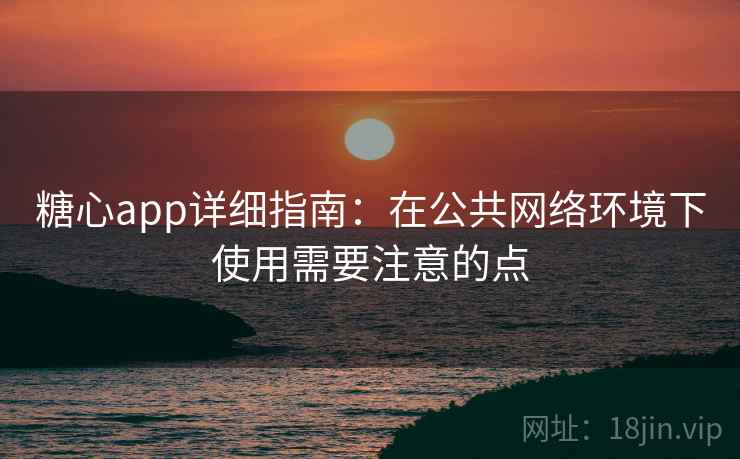 糖心app详细指南：在公共网络环境下使用需要注意的点