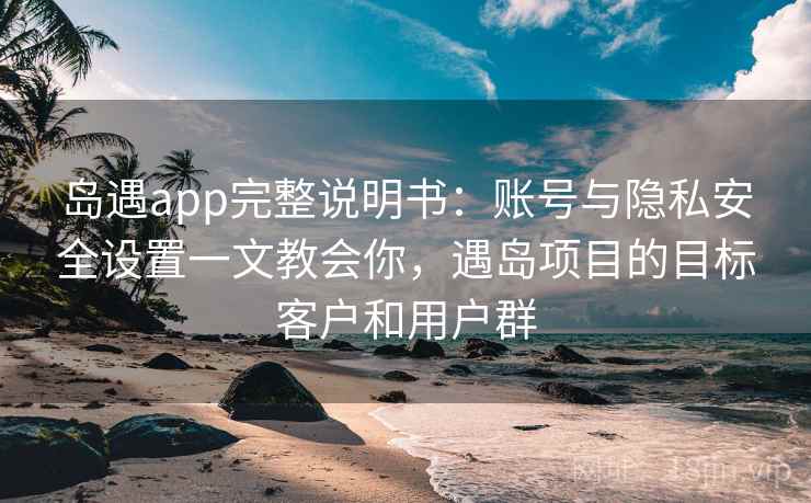 岛遇app完整说明书：账号与隐私安全设置一文教会你，遇岛项目的目标客户和用户群