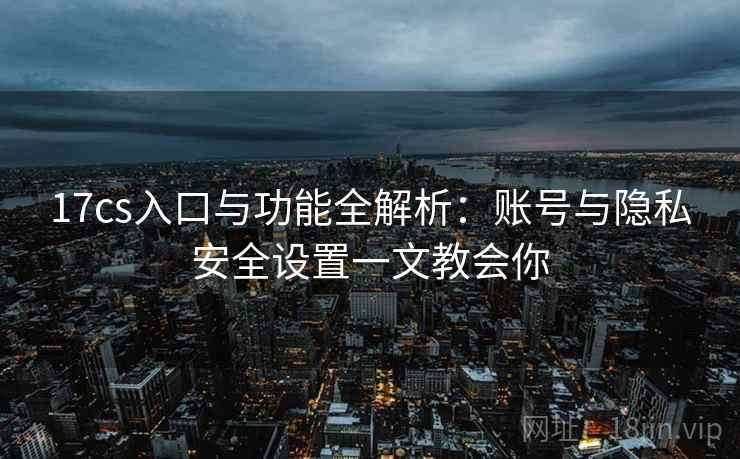 17cs入口与功能全解析：账号与隐私安全设置一文教会你