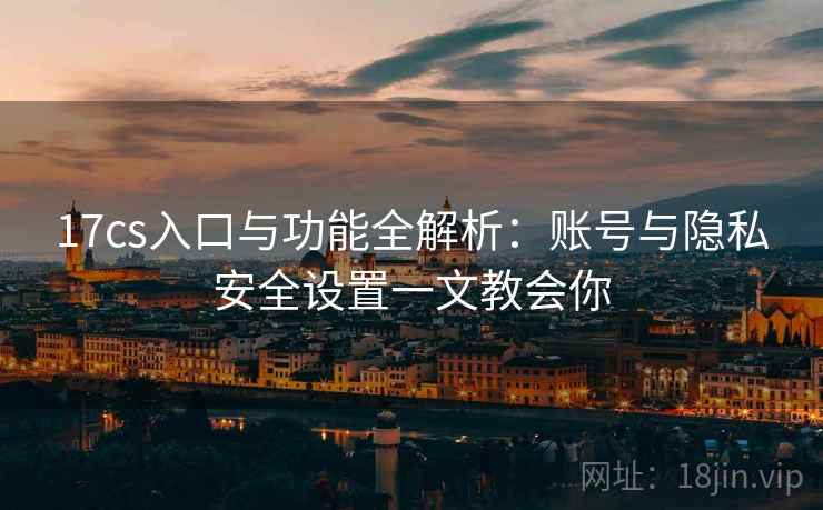 17cs入口与功能全解析：账号与隐私安全设置一文教会你