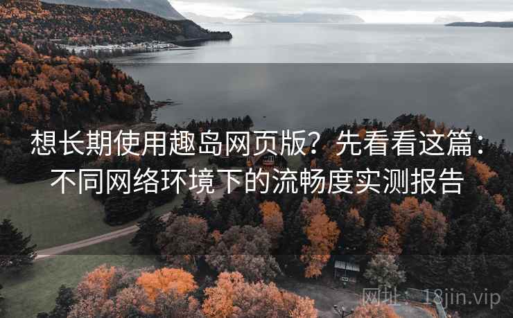 想长期使用趣岛网页版？先看看这篇：不同网络环境下的流畅度实测报告